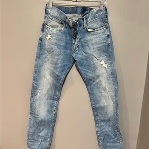 H&M Men's Light Blue Distressed Skinny Jeans